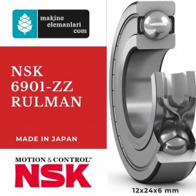 6901 ZZ NSK Rulman - Çelik Kapak (12x24x6 - 12*24*6) (61901)